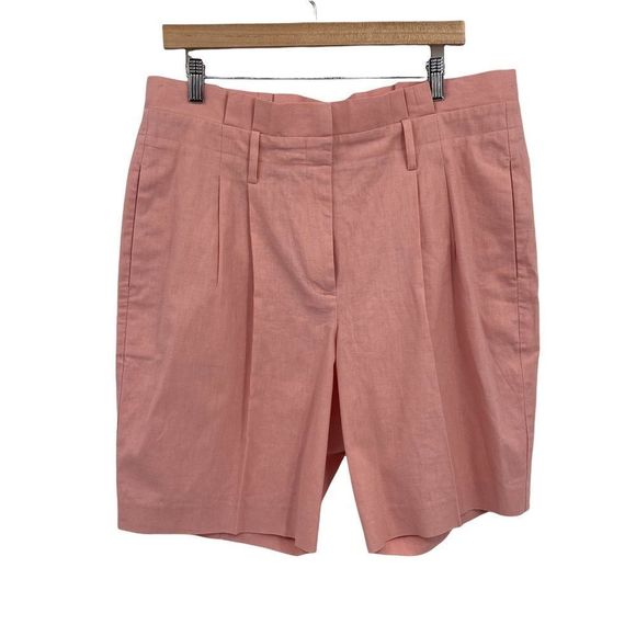 Boden Pants - Boden pink linen, cotton high waisted shorts